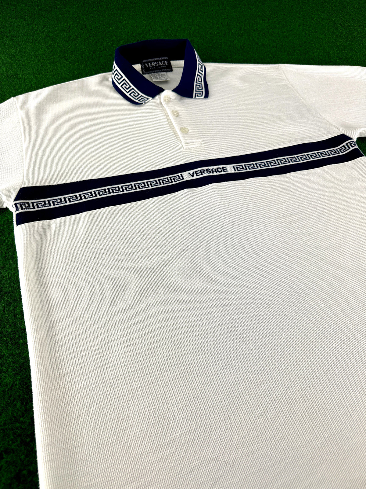 Versace Jeans Couture Poloshirt Vintage Größe XL Weiß – Rückansicht