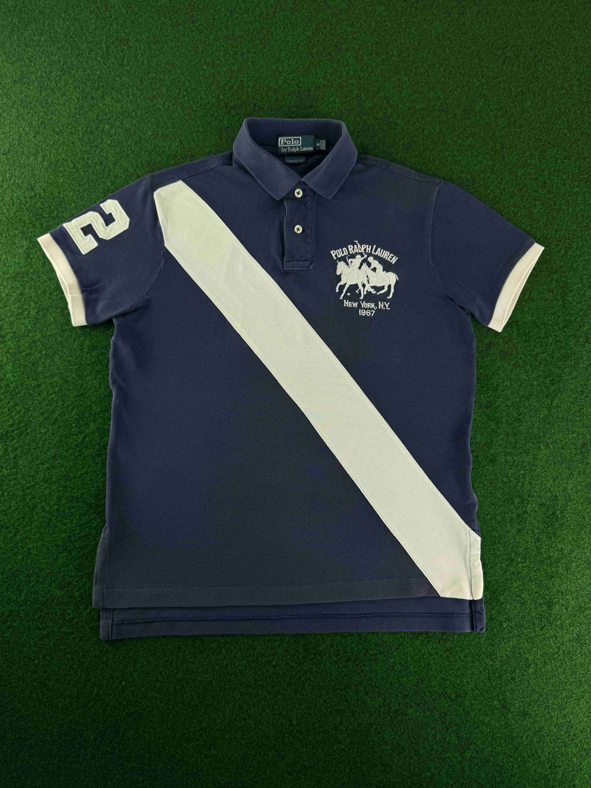 Polo Ralph Lauren Custom Fit Poloshirt Vintage Herren Gr. S Dunkelblau
