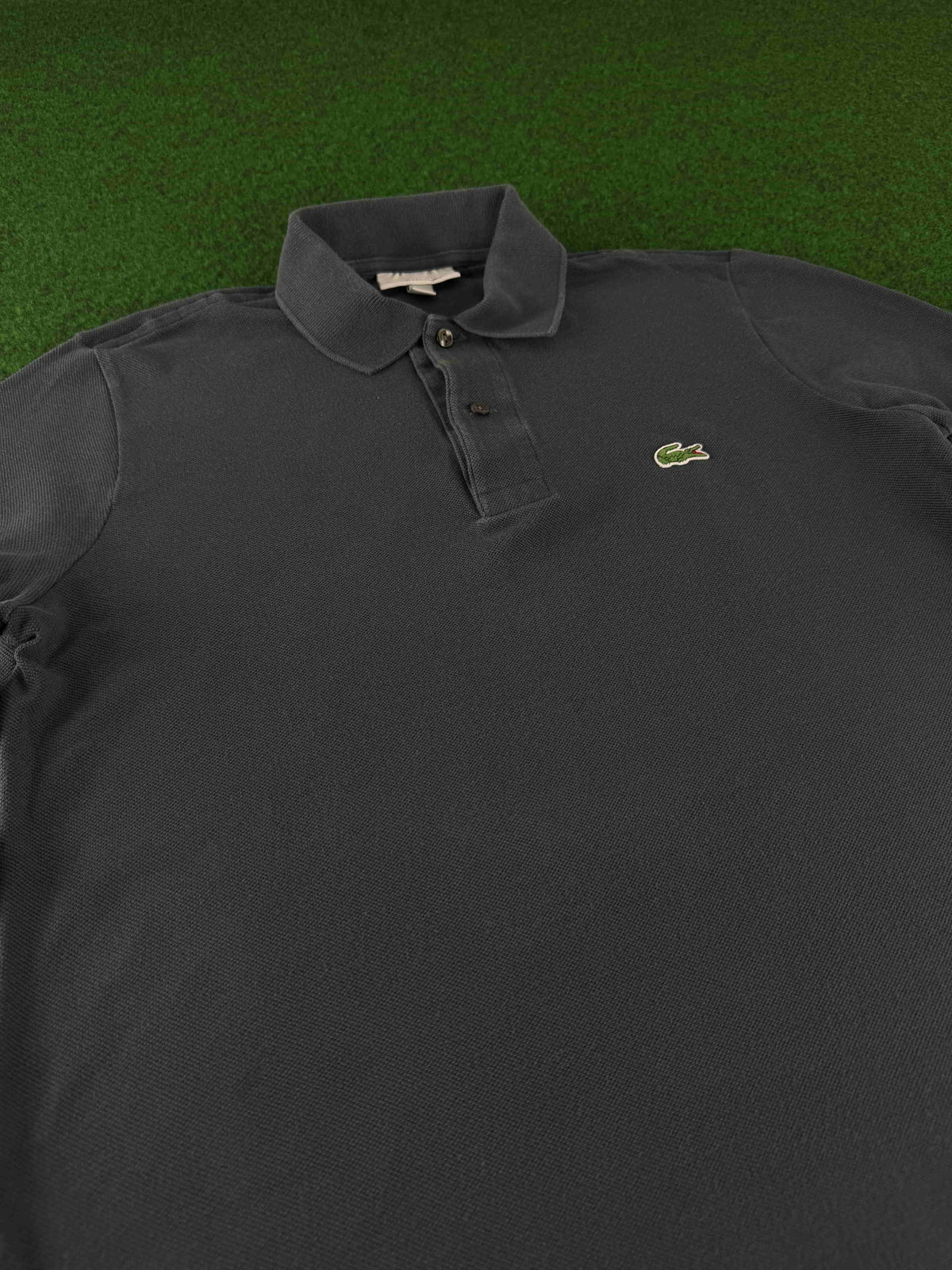 Lacoste Langarm-Poloshirt Vintage Grau Größe XS Classic Fit