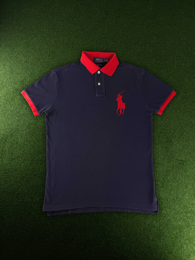 Polo Ralph Lauren Custom Slim Fit Poloshirt Vintage Herren Gr. S Navy