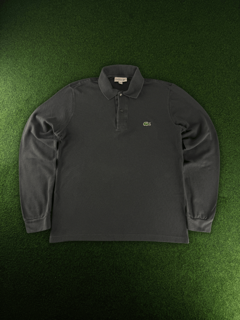 Lacoste Langarm-Poloshirt Vintage Grau Größe XS Classic Fit