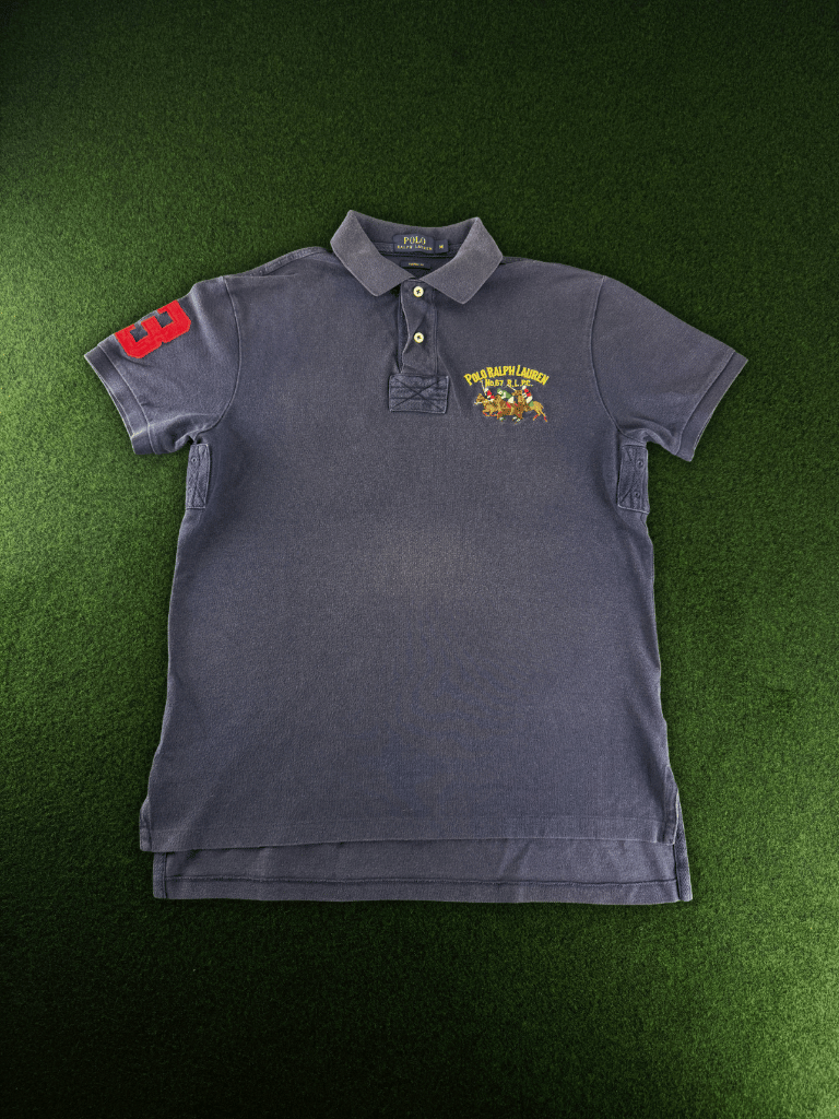 Polo Ralph Lauren Custom Fit Poloshirt Vintage Herren Gr. M Grau