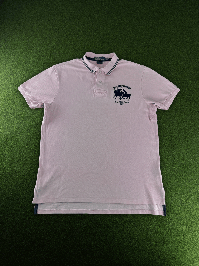 Polo Ralph Lauren Custom Fit Poloshirt Vintage Herren Gr. XL Rosa