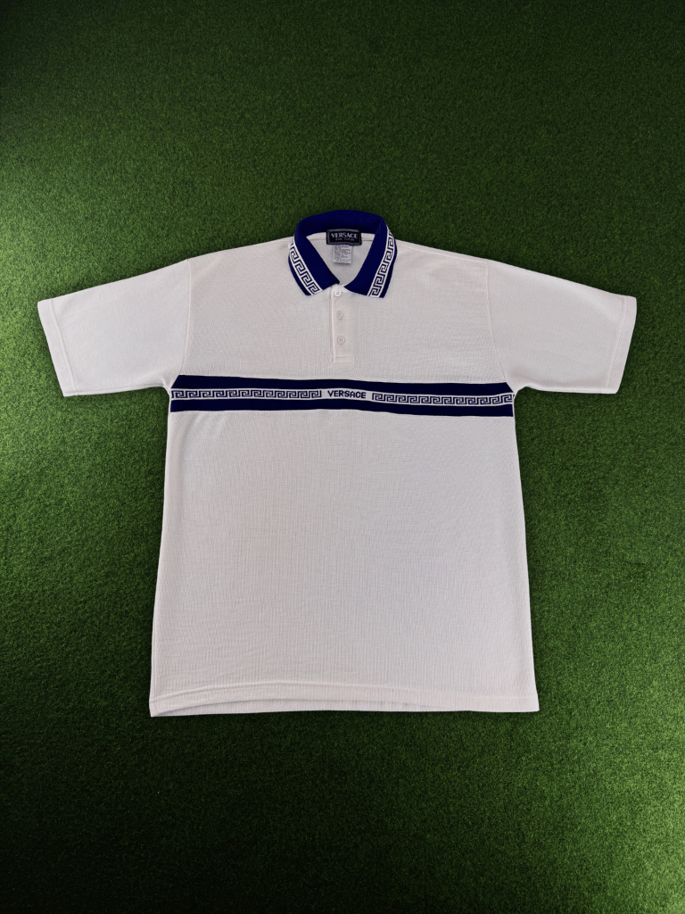Versace Jeans Couture Poloshirt Vintage Herren Gr. XL Weiß