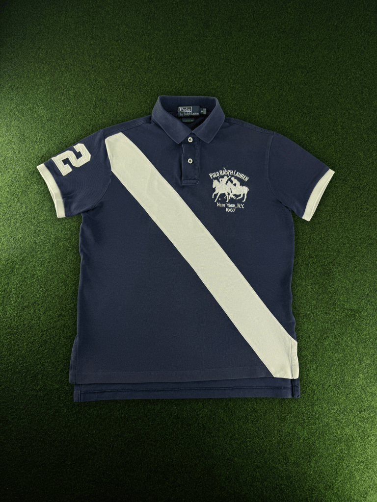 Polo Ralph Lauren Custom Fit Poloshirt Vintage Herren Gr. S Dunkelblau