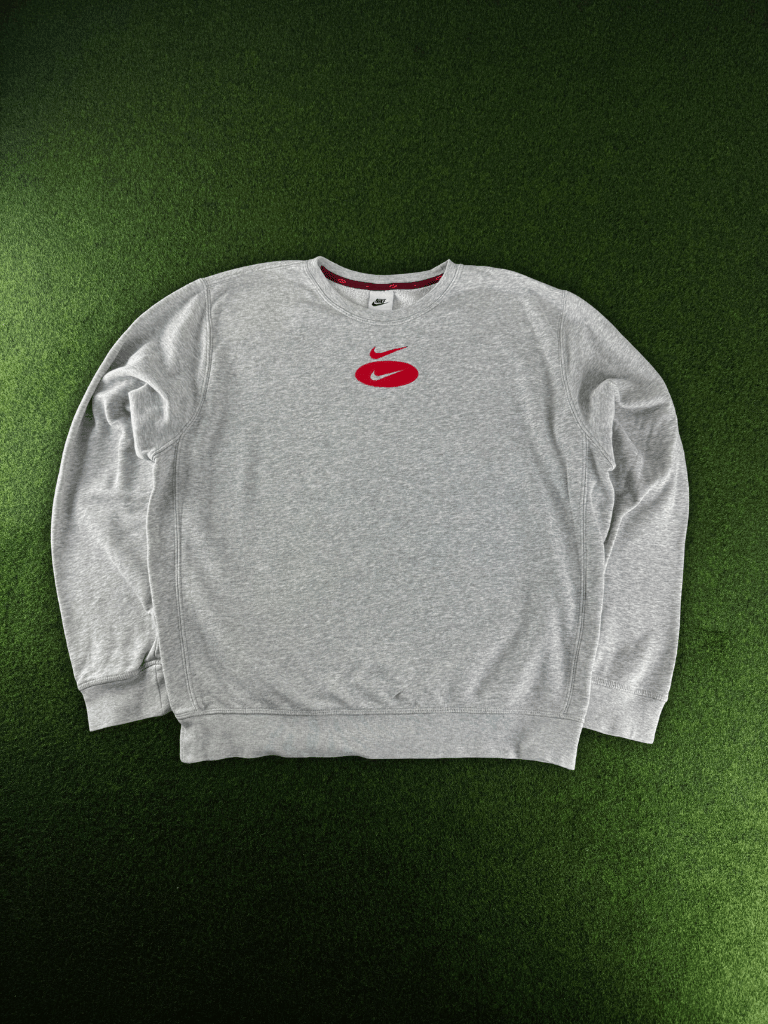 Nike Swoosh Sweatshirt Vintage Gr. M Grau