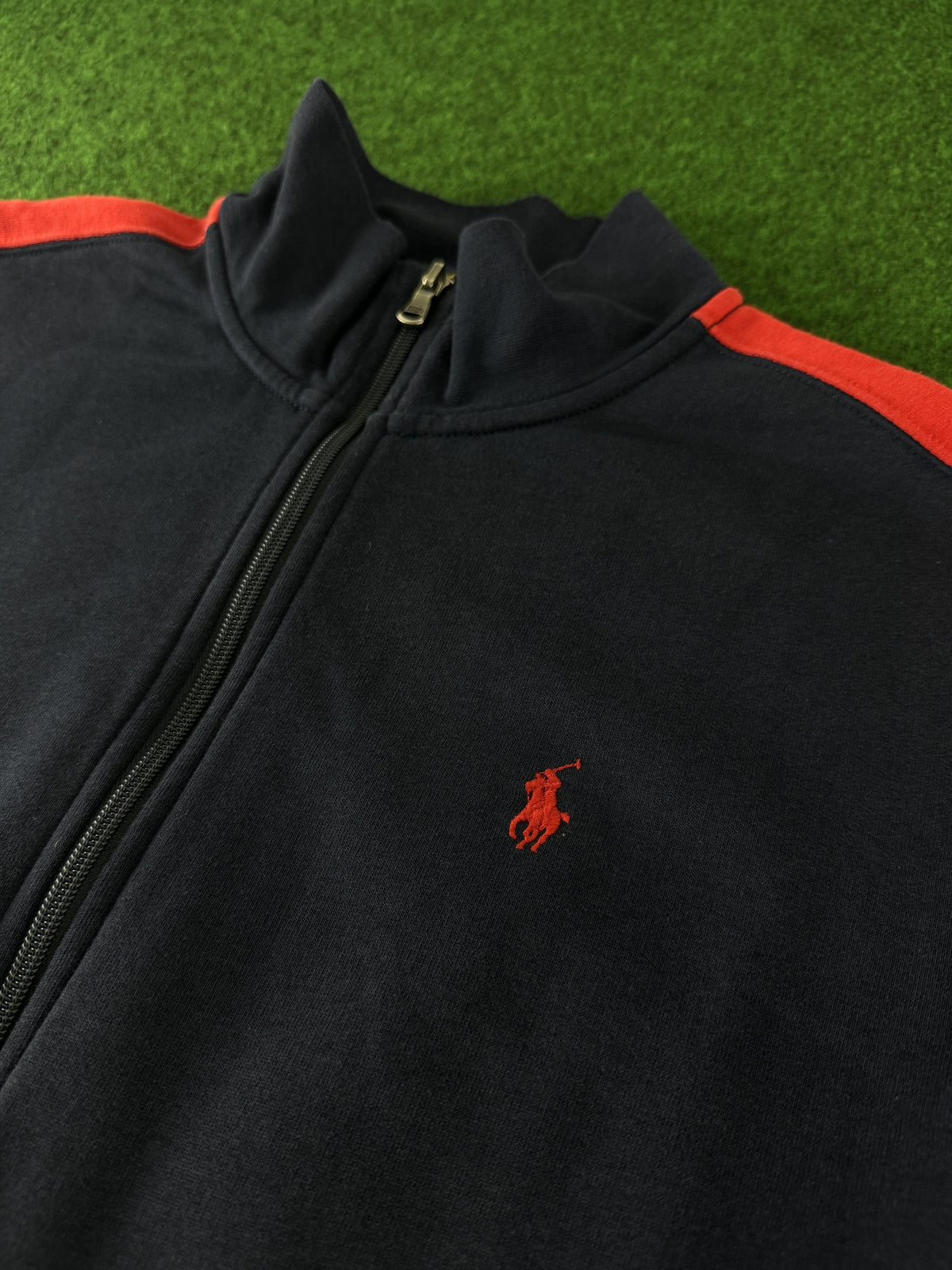 Polo Ralph Lauren Sweatjacke Vintage – Ärmelstreifen und Sticklogo Detail