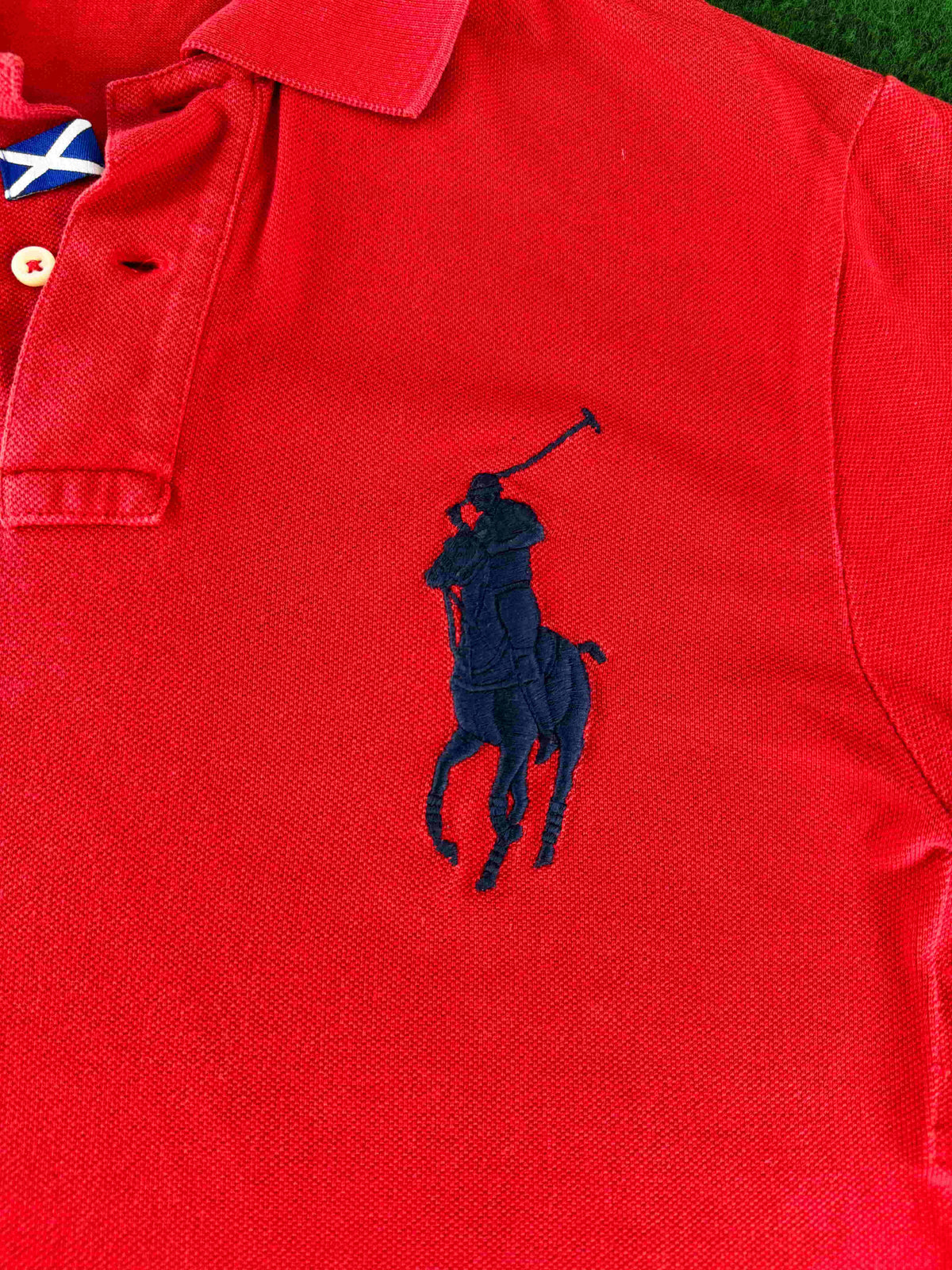 Polo Ralph Lauren Big Pony Poloshirt Vintage Rot – Big-Pony-Stickerei Detail