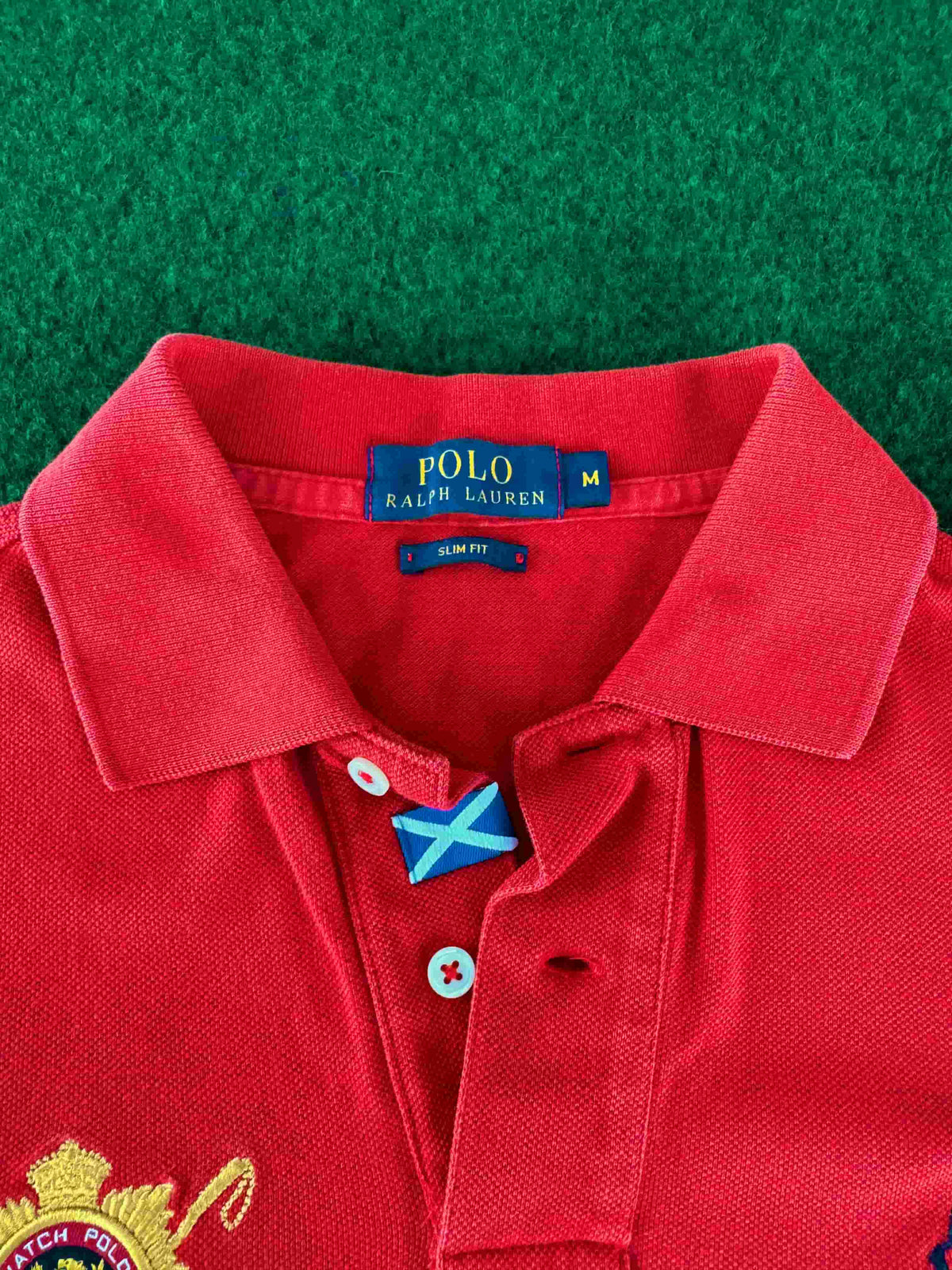 Polo Ralph Lauren Big Pony Poloshirt Vintage Größe M Rot – Rückansicht