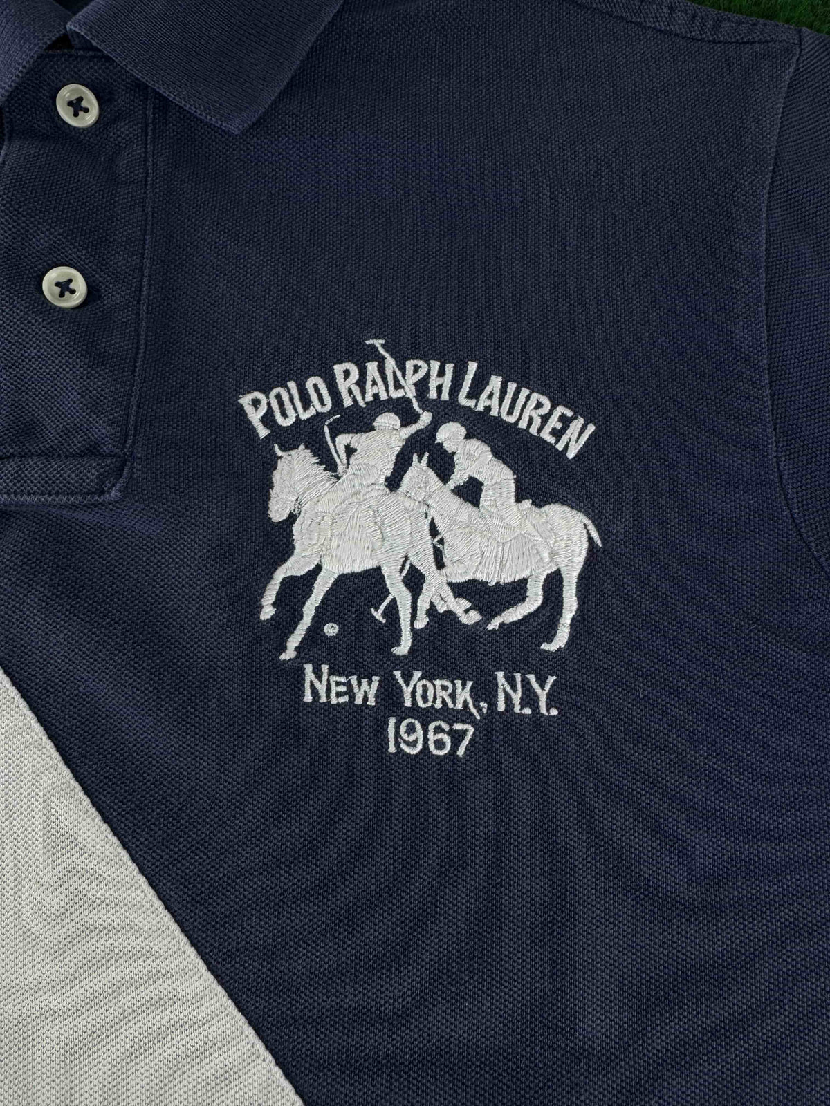 Polo Ralph Lauren Custom Fit Poloshirt Vintage Herren Gr. S Dunkelblau