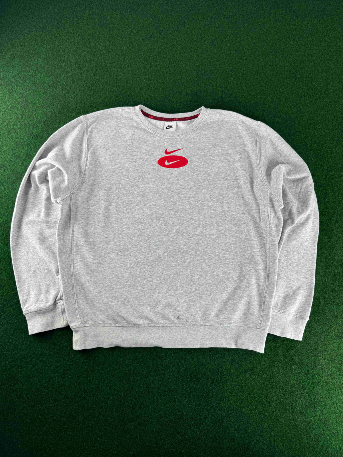 Nike Swoosh Sweatshirt Vintage Gr. M Grau