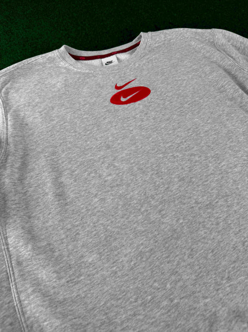 Nike Swoosh Sweatshirt Vintage Gr. M Grau