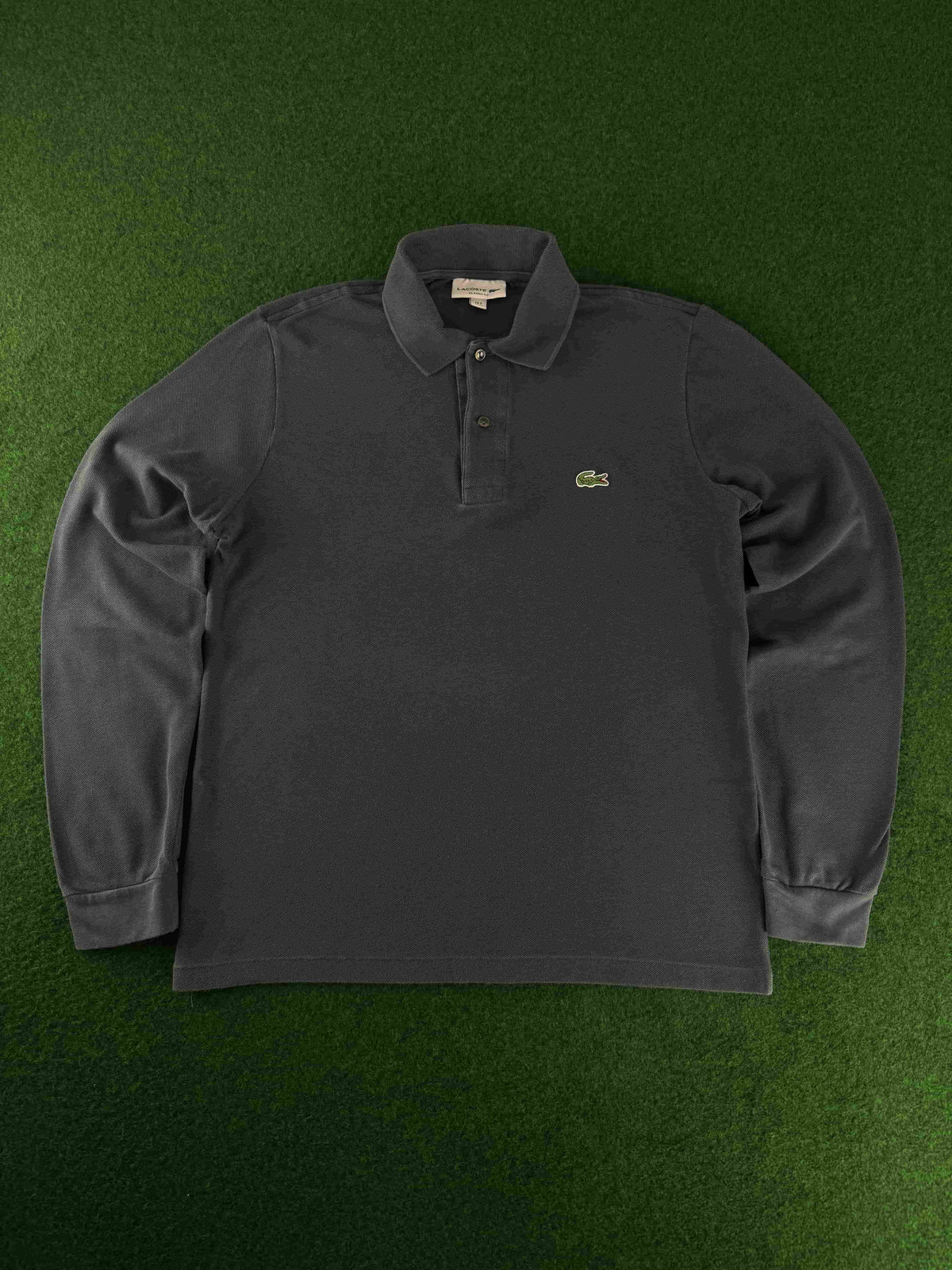 Lacoste Langarm-Poloshirt Vintage Grau Größe XS Classic Fit